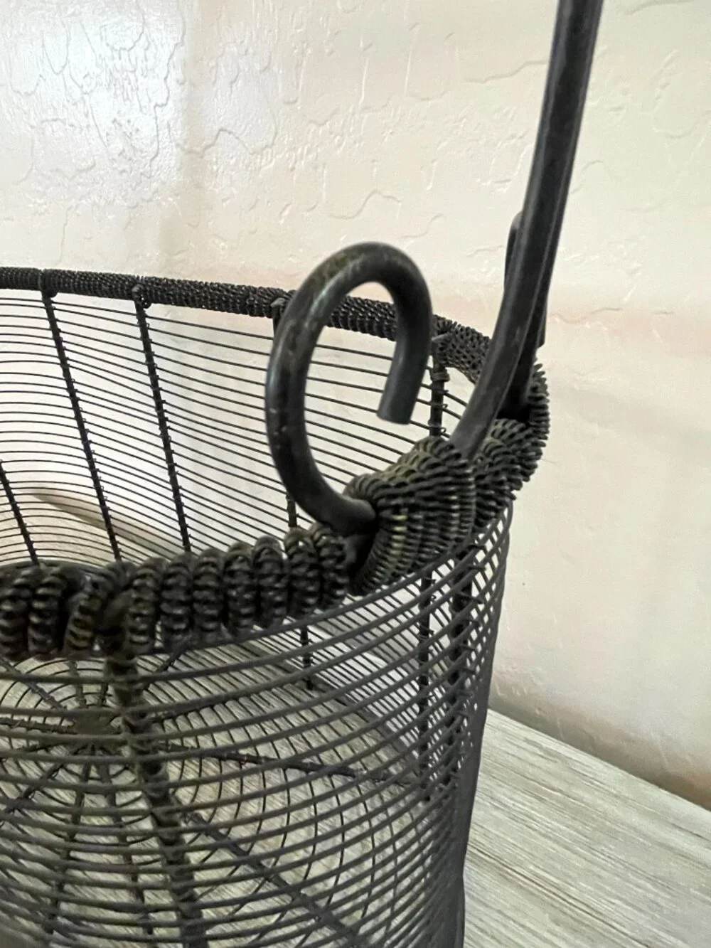 Large Wire Metal Basket Sturdy With Handle